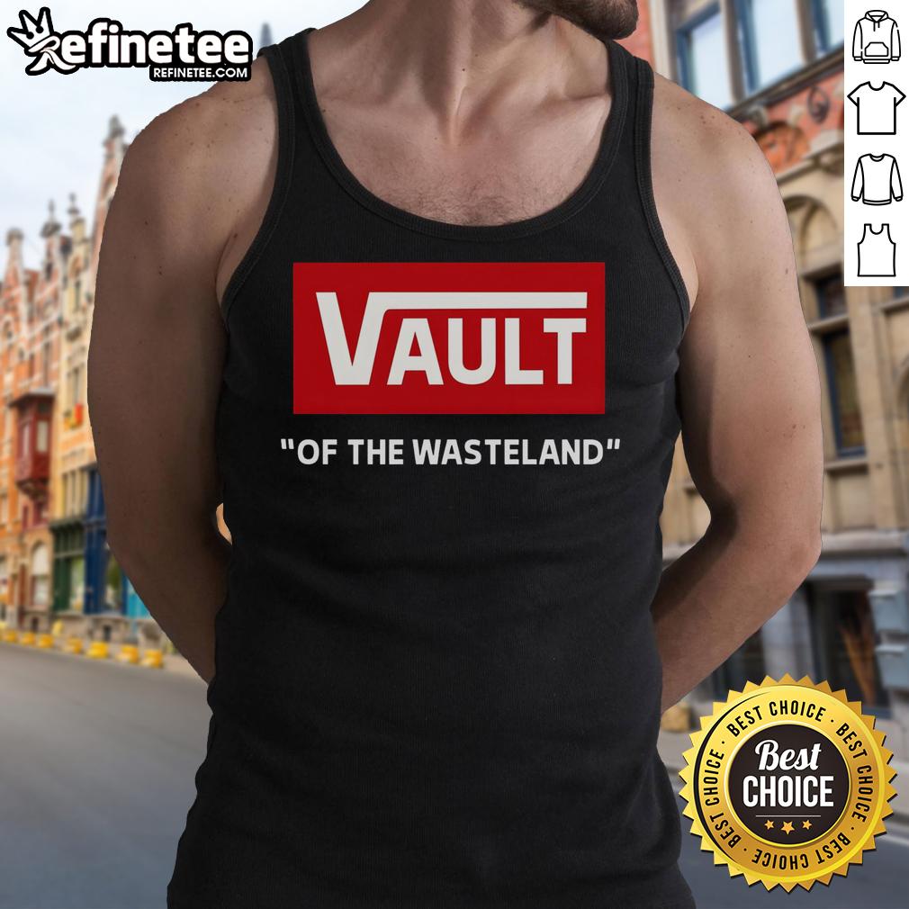 Official Vault of the Wasteland Tank Top featuring a bold graphic design, perfect for gamers and fans of post-apocalyptic style.