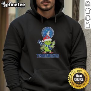 Alternative view of Original 2025 Minnesota Timberwolves Christmas Grinch Santa Hat Holiday T-Shirt
