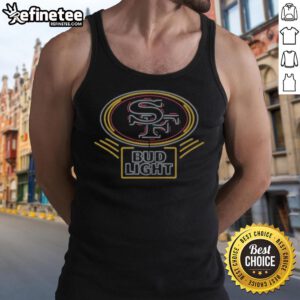 Original Bud Light San Francisco 49ers tank top featuring bold team colors and logo, perfect for game day wear.