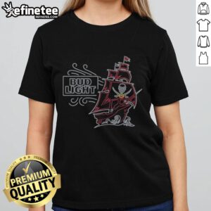 Original Bud Light Tampa Bay Buccaneers ladies tee featuring team colors and logo, perfect for game day wear.