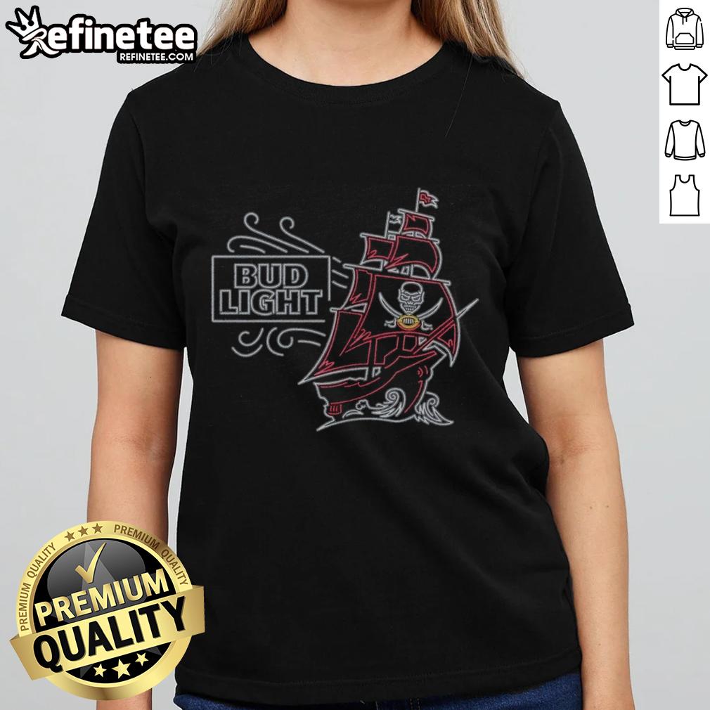 Original Bud Light Tampa Bay Buccaneers ladies tee featuring team colors and logo, perfect for game day wear.