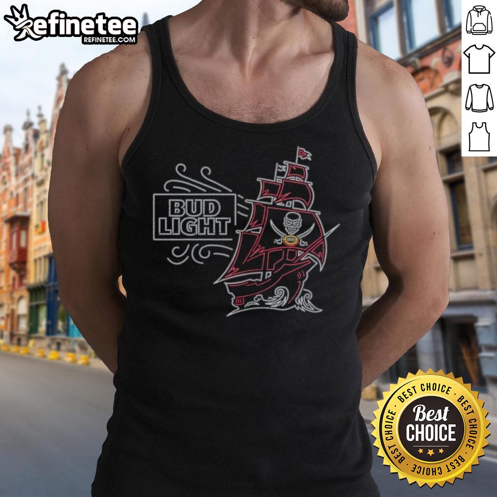 Original Bud Light Tampa Bay Buccaneers tank top featuring team logo and vibrant colors, perfect for game day wear.