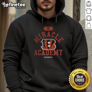 Original Cincinnati Bengals NFL Miracle Academy Nahmias hoodie in black, featuring team logo and stylish design.