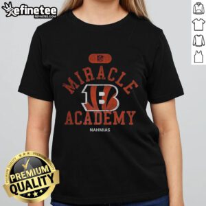 Original Cincinnati Bengals NFL Miracle Academy Nahmias ladies tee showcasing team colors and logo in stylish design.