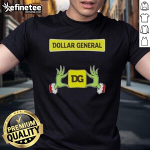 Original Grinch Hands holding a heart on a Dollar General Christmas T-Shirt, perfect for festive holiday wear.