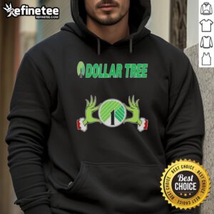Alt Text: Original Grinch hands holding a heart on a Dollar Tree Christmas hoodie, perfect for festive holiday spirit.