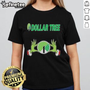 Original Grinch hands holding a heart on a Dollar Tree Christmas ladies tee, perfect for festive holiday spirit.