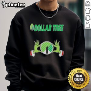 Original Grinch Hands Love Dollar Tree Christmas Sweatshirt featuring festive design perfect for holiday celebrations.