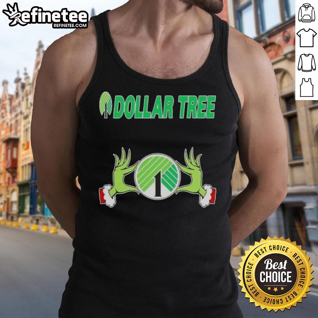 Alt Text: Original Grinch Hands Love Dollar Tree Christmas Tank Top featuring festive design for holiday celebrations.