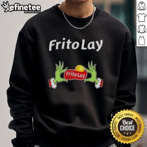Original Grinch Hands Love Frito Lay Christmas Sweatshirt featuring festive design perfect for holiday cheer.