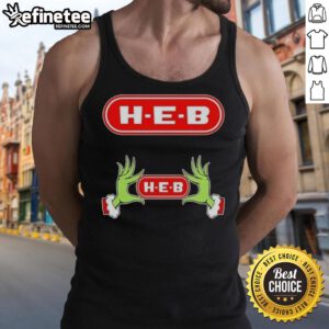 Original Grinch Hands Love H-E-B Christmas Tank Top design featuring festive colors and holiday spirit for festive wear.
