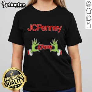 Original Grinch Hands Love JCPenney Christmas Ladies Tee featuring festive design perfect for holiday celebrations.