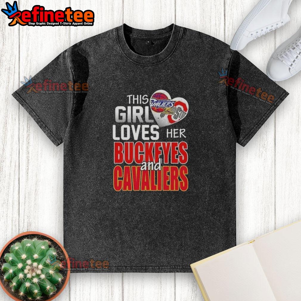 Alt Text: Girl wearing an Ohio sports t-shirt featuring Buckeyes and Cavaliers, showcasing her love for Ohio teams.