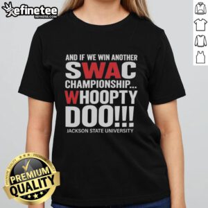 Premium Jackson State University ladies tee celebrating SWAC championship victories, stylish and comfortable design.