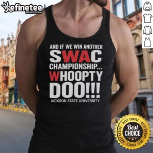 Premium Jackson State University tank top celebrating SWAC Championship victory with bold text design.