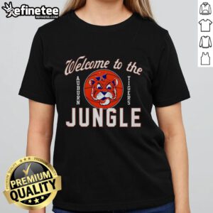 Premium Auburn Tigers Welcome to the Jungle Ladies Tee featuring vibrant team colors and stylish design for fans.