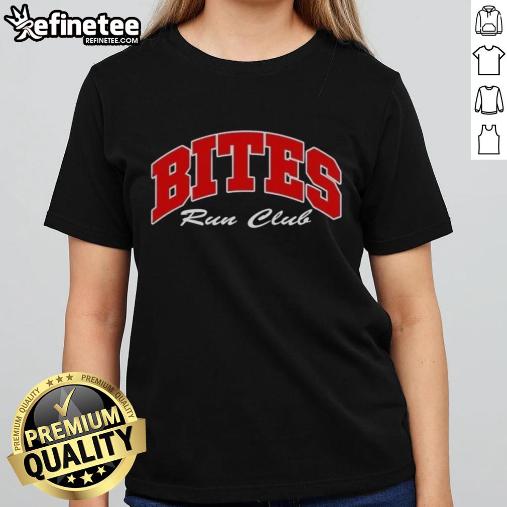 Premium Bites Run Club Volume Ladies Tee in vibrant colors, perfect for running enthusiasts and stylish workouts.