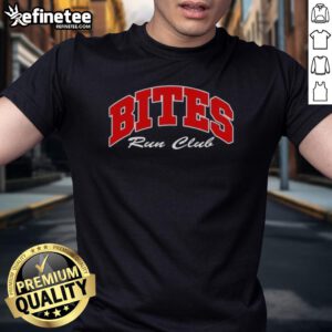 Alt Text: Premium Bites Run Club Volume T-Shirt featuring a stylish design for active runners and fitness enthusiasts.