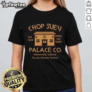 Premium Christmas Story Chop Suey Palace Ladies Tee featuring festive design and comfortable fit for holiday celebrations.