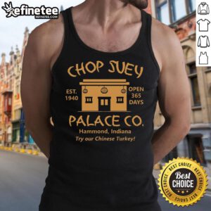 Premium Christmas Story Chop Suey Palace tank top featuring festive design, perfect for holiday gatherings and celebrations.