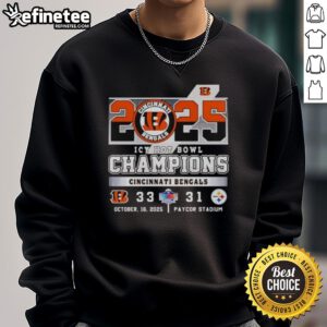 Premium Cincinnati Bengals vs Pittsburgh Steelers Icy Hot Bowl Champions 2025 Sweatshirt, stylish and comfortable team apparel.