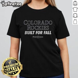 Premium Colorado Rockies MLB postseason 2025 ladies tee featuring stylish design for female fans and comfortable fit.
