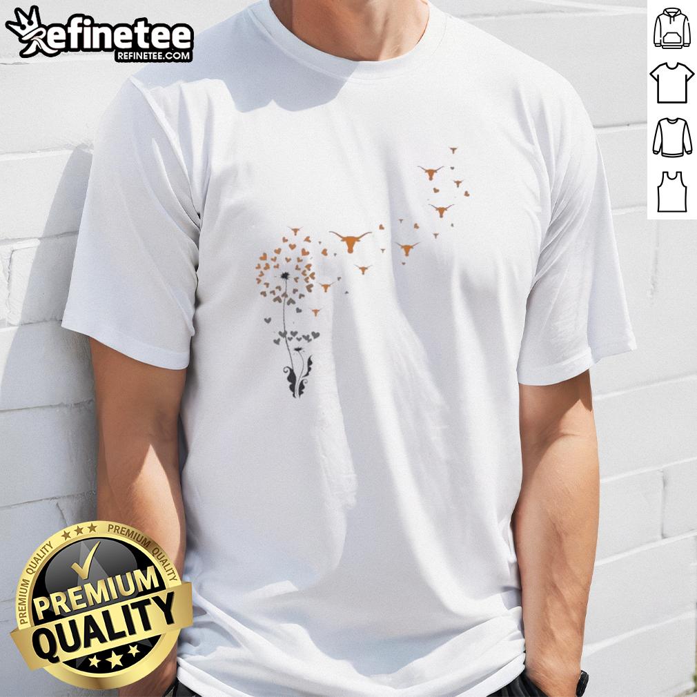 Premium Dandelion Flower Texas Longhorn Football Logo T-Shirt featuring vibrant graphics and a stylish design.