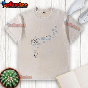 Premium Dandelion Flower UNC Tar Heels football logo washed t-shirt, showcasing vibrant colors and stylish design.