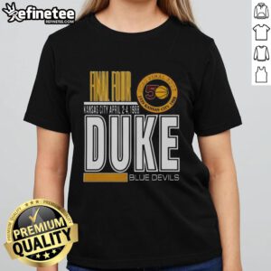 Alt Text: Premium Duke University Blue Devils 1988 Kansas City ladies tee featuring classic design and vibrant team colors.