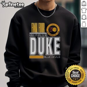 Alt Text: Vintage Premium Duke University Blue Devils 1988 Kansas City Sweatshirt in blue with team logo and classic design.