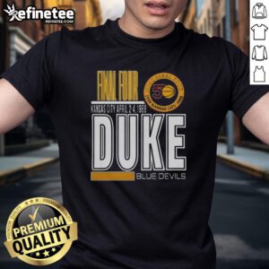 Premium Duke University Blue Devils 1988 Kansas City T-Shirt featuring iconic team logo and vintage design.