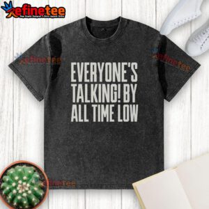 Premium Everyone's Talking By All Time Low Washed T-Shirt in soft cotton, featuring a trendy design for casual wear.