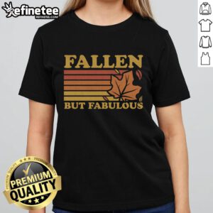 Premium Fallen Autumn Leaves Ladies Tee featuring vibrant fall colors and a stylish design perfect for seasonal fashion.