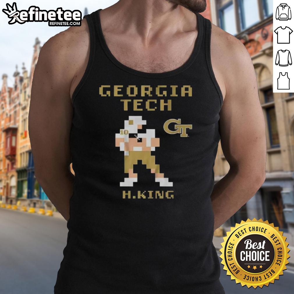Premium Georgia Tech Football Haynes King retro baller tank top featuring stylish design and vibrant team colors.