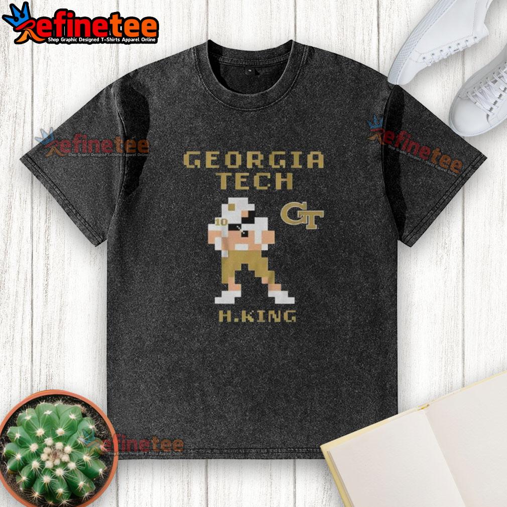 Premium Georgia Tech Football Haynes King Retro Baller Washed T-Shirt featuring a vintage design and team colors.