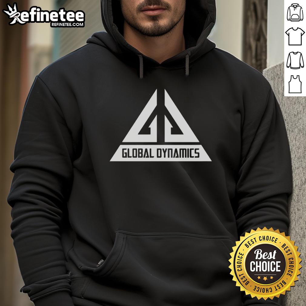 Premium Global Dynamics Hoodie in navy blue, featuring a stylish logo and comfortable fit for everyday wear.