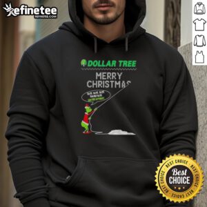 Premium Grinch X Dollar Tree hoodie featuring 'Merry Christmas, Hate, Hate, Hate' design for festive humor lovers.