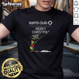 Premium Grinch X Sam's Club Merry Christmas T-Shirt featuring 'Hate Hate Hate Loathe Entirely' design for festive humor.