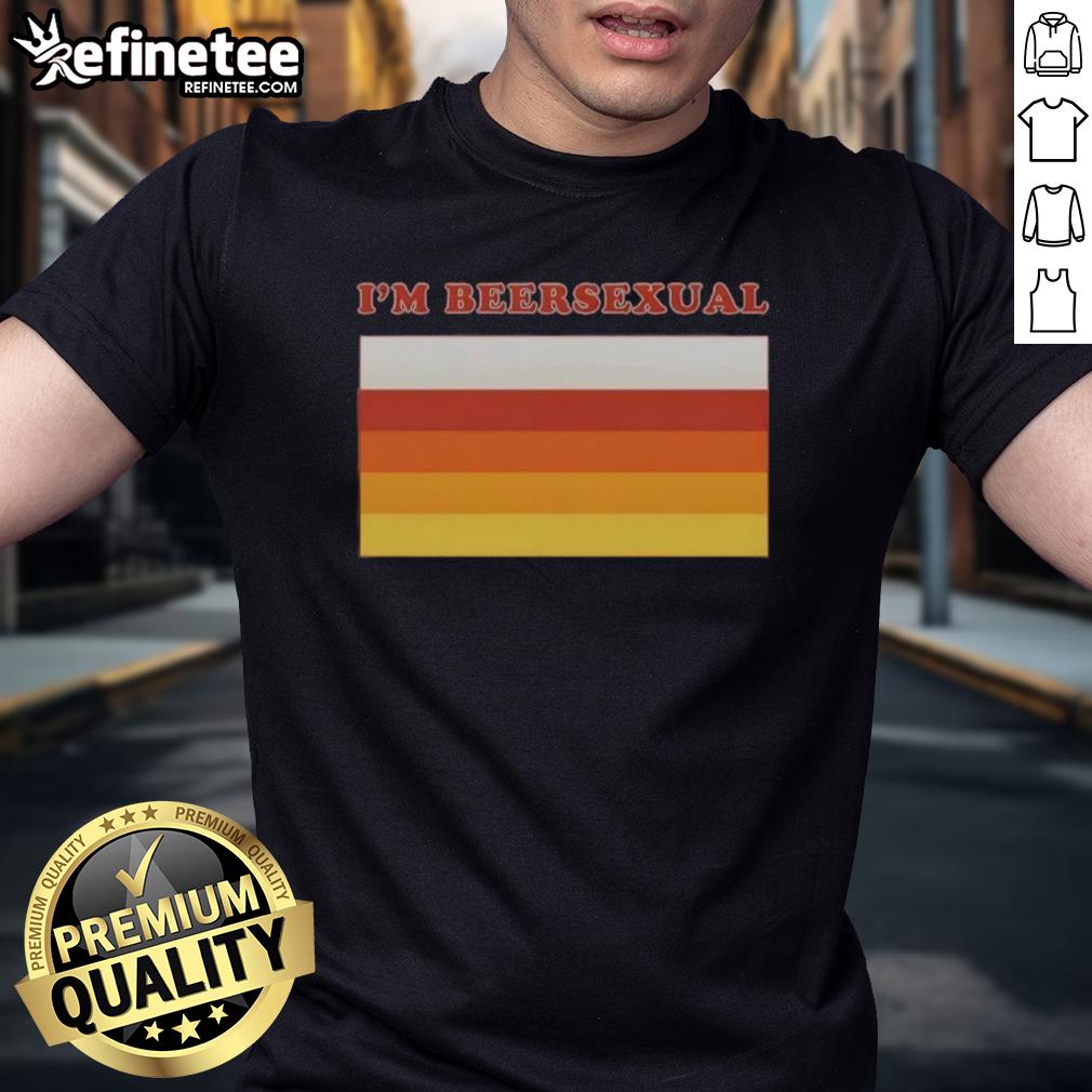 Premium I'M Beersexual T-Shirt featuring bold text, perfect for beer lovers and pride enthusiasts.
