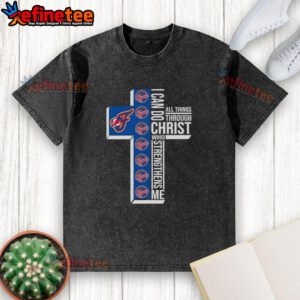 Alt Text: Premium Indiana Fever I Can Do All Things Through Christ T-shirt showcasing faith and team spirit in vibrant colors.
