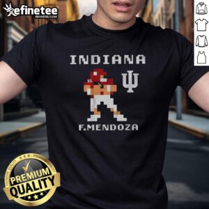 Premium Indiana Hoosiers Football Fernando Mendoza Retro Baller T-Shirt featuring classic design and vibrant team colors.