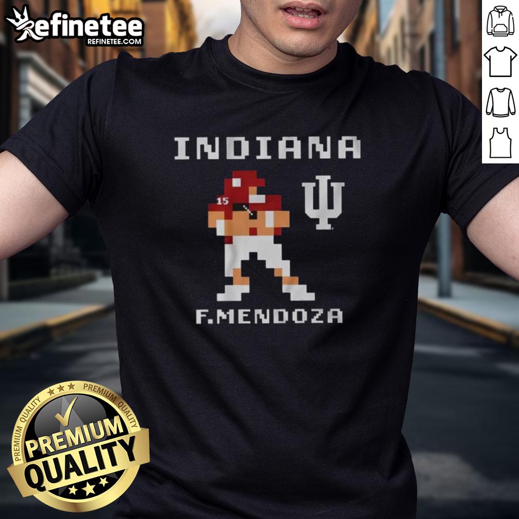 Premium Indiana Hoosiers Football Fernando Mendoza Retro Baller T-Shirt featuring classic design and vibrant team colors.