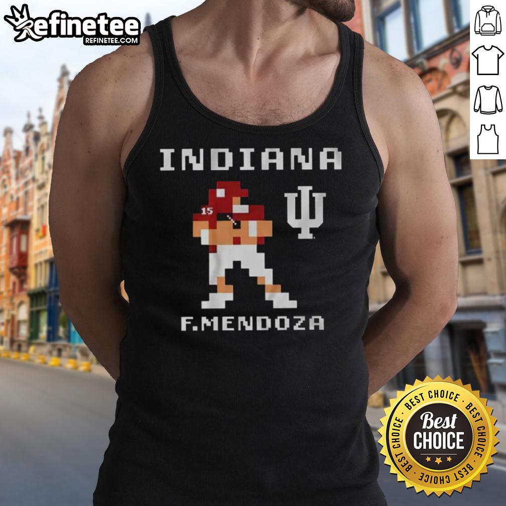 Alt Text: Premium Indiana Hoosiers Football Fernando Mendoza Retro Baller Tank Top featuring vibrant team colors and classic design.