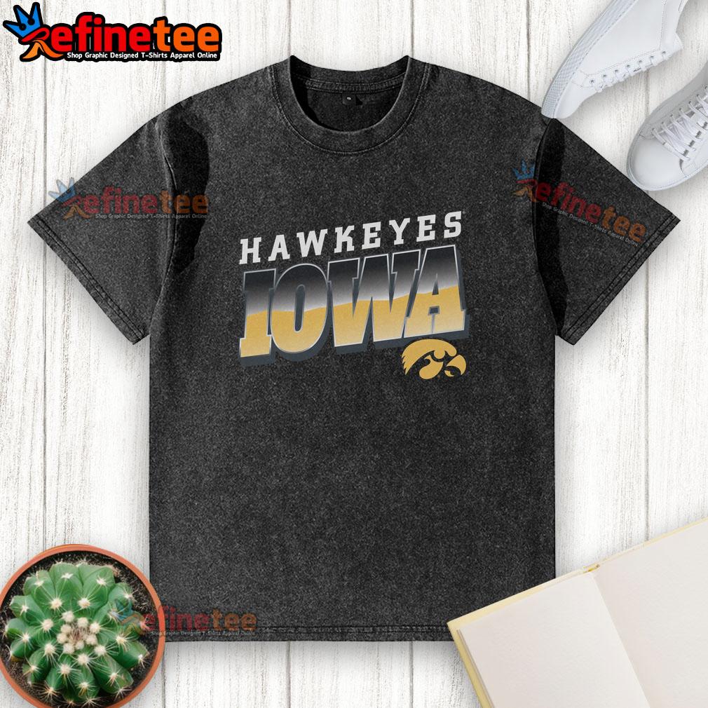 Premium Iowa Hawkeyes Polished Washed T-Shirt featuring team colors and logo, perfect for game day and casual wear.