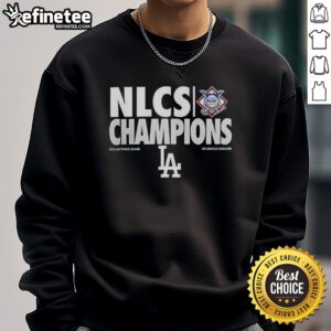 Premium Los Angeles Dodgers NLCS Champions 2025 sweatshirt for baseball lovers, featuring team colors and logo.