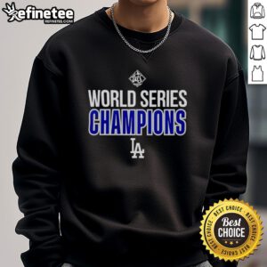 Premium Los Angeles Dodgers World Series Champions 2025 sweatshirt in blue, featuring team logo and championship details.