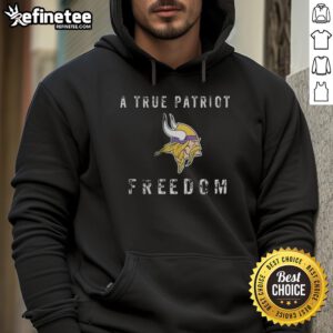 Alt Text: Premium Minnesota Vikings Football hoodie featuring a patriotic design, perfect for true fans and freedom lovers.