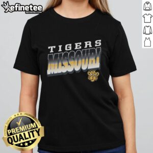 Alt Text: Premium Missouri Tigers vintage polished ladies tee featuring a stylish design and comfortable fit for fans.