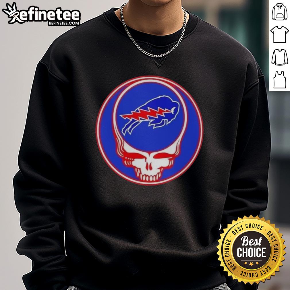 Premium NFL Buffalo Bills Grateful Dead Stealie sweatshirt featuring iconic design for fans and collectors.