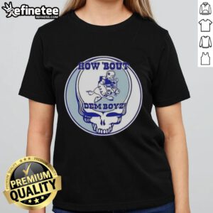 Premium NFL Dallas Cowboys Grateful Dead Stealie Ladies Tee featuring a unique design for fans of both teams.